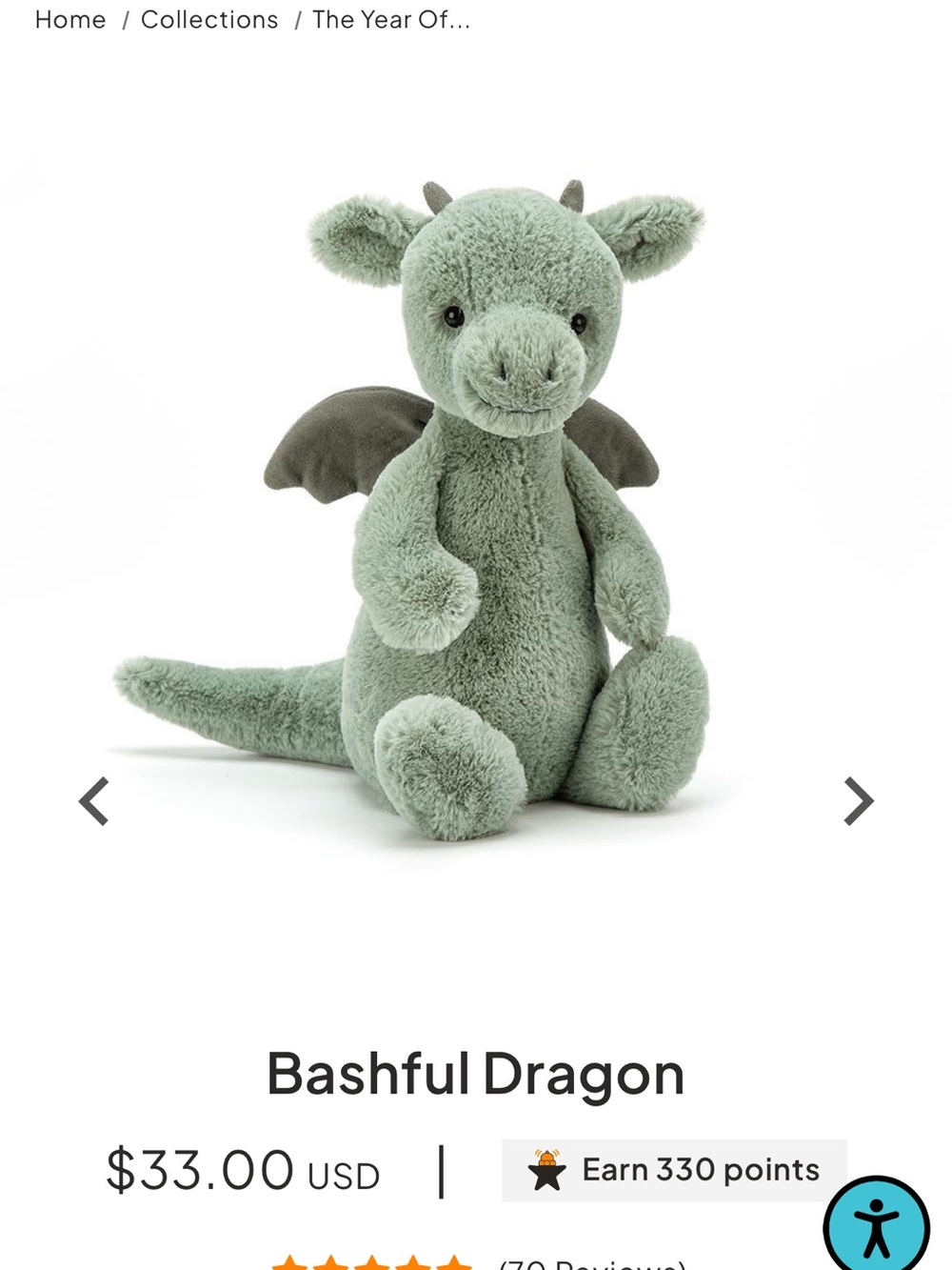 Jellycat Bashful Dragon - Medium